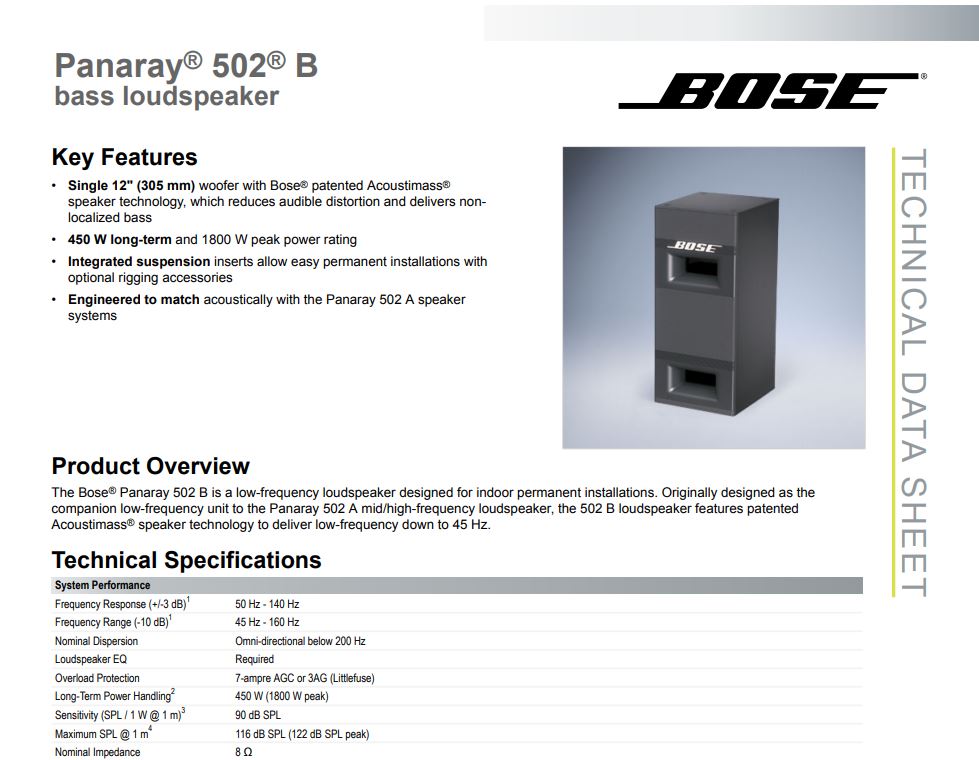 Bose deals 502b subwoofer